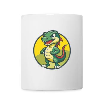Basilisk Niedliche Kawaii Cartoon Clipart Haustier Tier - Tasse - Weiß - Vorne