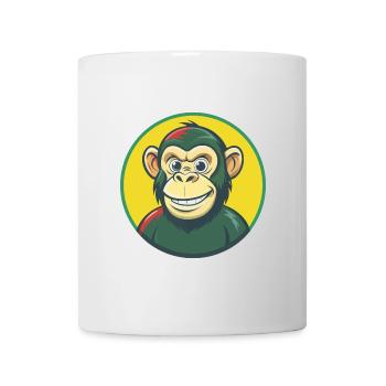 Chimpanzé Mignon Kawaii Dessin animé Clipart Animal de compagnie - Mug blanc - blanc - Devant