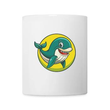 Blauwal Niedlich Kawaii Cartoon Clipart Haustier Tier - Tasse - Weiß - Vorne