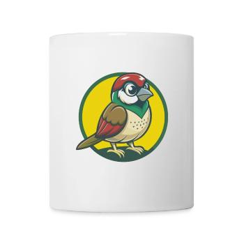 Moineau mignon Kawaii dessin animé Clipart Animal de compagnie - Mug blanc - blanc - Devant