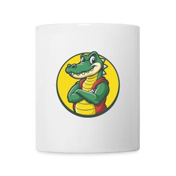 Crocodile Mignon Kawaii Dessin animé Clipart Animal de compagnie - Mug blanc - blanc - Devant