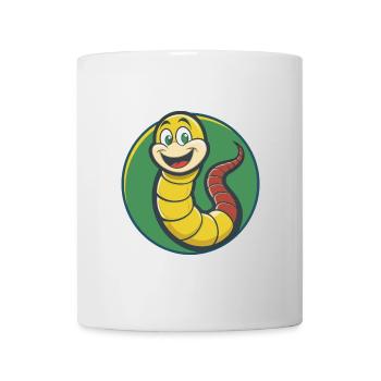 Ver de terre mignon Kawaii dessin animé Clipart Animal de compagnie - Mug blanc - blanc - Devant