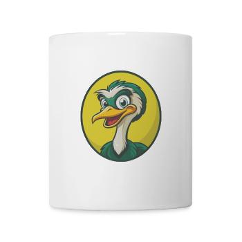 autruche mignon kawaii dessin animé clipart animal de compagnie - Mug blanc - blanc - Devant