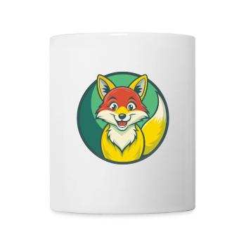 Fuchs süße Kawaii Cartoon Clipart Haustier Tier - Tasse - Weiß - Vorne