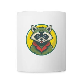 raton laveur mignon Kawaii dessin animé Clipart animal de compagnie - Mug blanc - blanc - Devant