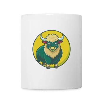 Yak Mignon Kawaii Dessin animé Clipart Animal de compagnie - Mug blanc - blanc - Devant