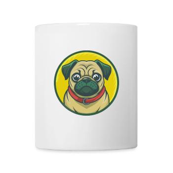 Carlin Chien Mignon Kawaii Dessin animé Clipart Animal de compagnie - Mug blanc - blanc - Devant
