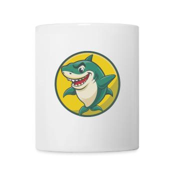 requin mignon kawaii dessin animé clipart animal de compagnie - Mug blanc - blanc - Devant