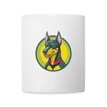 Deutscher Pinscher Hund Niedliches Kawaii Cartoon Haustier Tier - Tasse - Weiß - Vorne