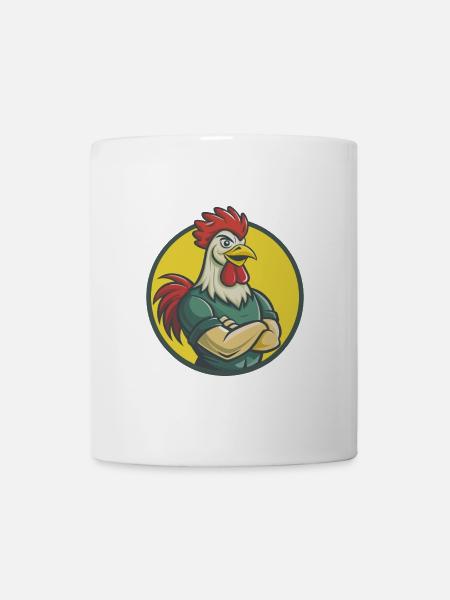 Coq mignon Kawaii dessin animé Clipart Animal de compagnie - Mug blanc - blanc