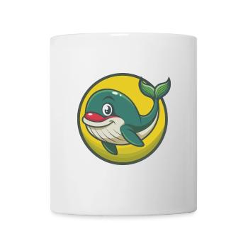 baleine mignon Kawaii dessin animé Clipart animal de compagnie - Mug blanc - blanc - Devant