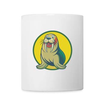 Walrus Cute Kawaii Cartoon Clipart Pet Animal - Mug - white - Front