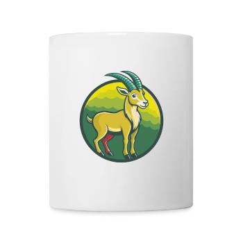 Steinbock Niedliche Kawaii Cartoon Clipart Haustier Tier - Tasse - Weiß - Vorne