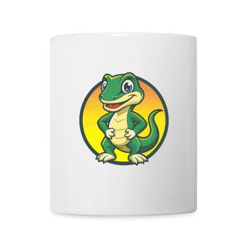 Eidechse Niedliche Kawaii Cartoon Clipart Haustier Tier - Tasse - Weiß - Vorne