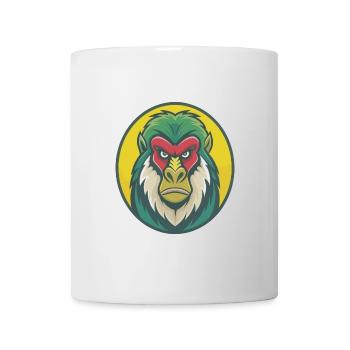 Mandrill mignon Kawaii dessin animé Clipart Animal de compagnie - Mug blanc - blanc - Devant