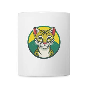 Ocelot Cute Kawaii Cartoon Clipart Pet Animal - Mug - white - Front