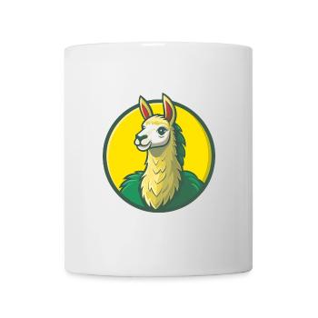 Lama mignon Kawaii dessin animé Clipart Animal de compagnie - Mug blanc - blanc - Devant