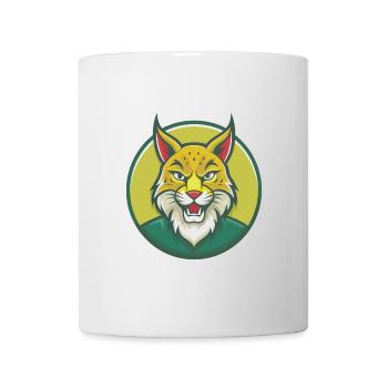 Luchs Niedliche Kawaii Cartoon Clipart Haustier Tier - Tasse - Weiß - Vorne