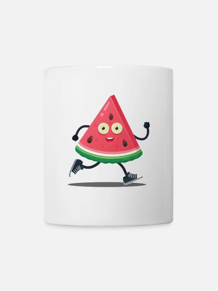 Wassermelone Sport Karikatur - Tasse - Weiß