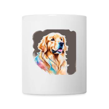 Golden Retriever Wasserfarben - Tasse - Weiß - Vorne