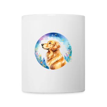 Golden Retriever Wasserfarben - Tasse - Weiß - Vorne