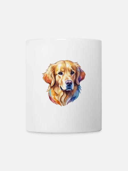 Golden Retriever Wasserfarben - Tasse - Weiß