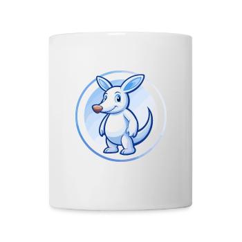 Aardvark Bleu Kawaii Dessin Animé Personnage Clipart Animal de compagnie - Mug blanc - blanc - Devant