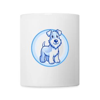Airedale Terrier Chien Bleu Kawaii Personnage de dessin animé - Mug blanc - blanc - Devant