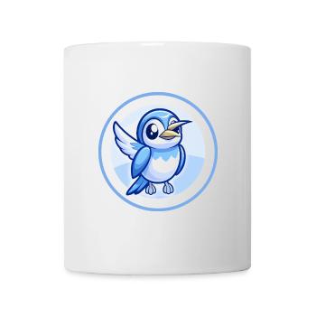 Bienenfresser Blau Kawaii Cartoon Figur Clipart - Tasse - Weiß - Vorne