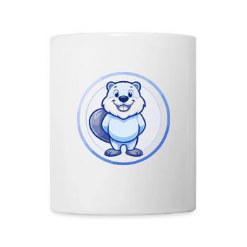 Beaver Blue Kawaii Cartoon Character Clipart Pet - Mug - white - Front
