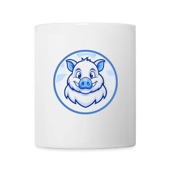 Sanglier Bleu Kawaii Dessin Animé Personnage Clipart Animal de compagnie - Mug blanc - blanc - Devant