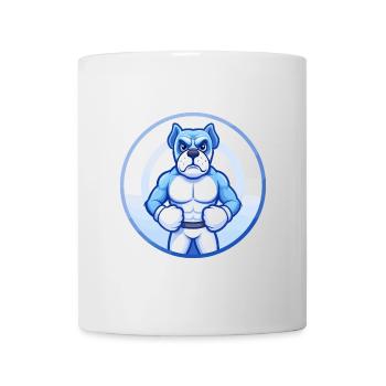 Boxer Hund Blau Kawaii Cartoon Figur Clipart - Tasse - Weiß - Vorne