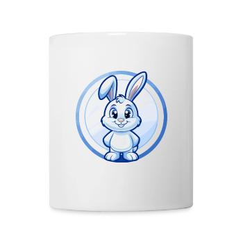 Lapin Bleu Kawaii Dessin Animé Personnage Clipart Animal de compagnie - Mug blanc - blanc - Devant