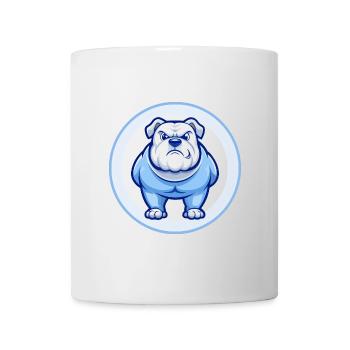 Bulldogge Blau Kawaii Cartoon Figur Clipart Haustier - Tasse - Weiß - Vorne