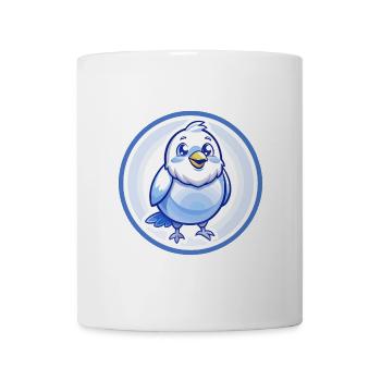 Kanarienvogel Blau Kawaii Cartoon Figur Clipart - Tasse - Weiß - Vorne