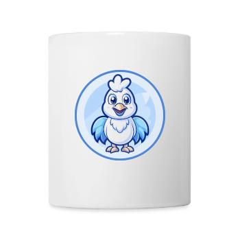 Huhn Blau Kawaii Cartoon Figur Clipart Haustier - Tasse - Weiß - Vorne