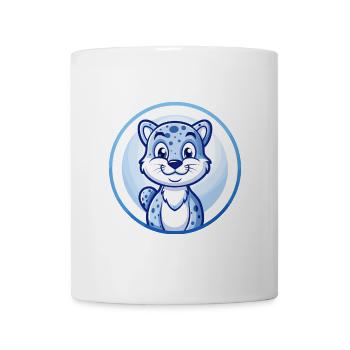 Gepard Blau Kawaii Cartoon Figur Clipart Haustier - Tasse - Weiß - Vorne