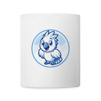 Kakadu Blau Kawaii Cartoon Figur Clipart Haustier - Tasse - Weiß - Vorne