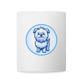 Affenpinscher Hund Blau Kawaii Zeichentrickfigur - Tasse - Weiß - Vorne