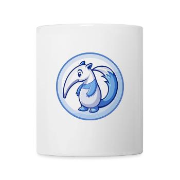 Ameisenbär Blau Kawaii Cartoon Figur Clipart Haustier - Tasse - Weiß - Vorne