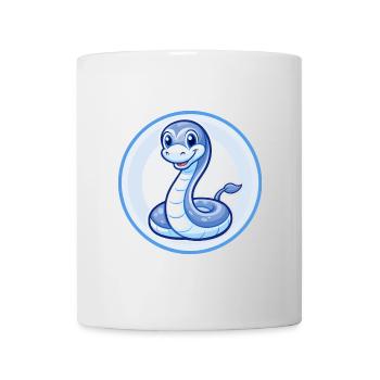 Anaconda Blue Kawaii Cartoon Character Clipart Pet - Mug - white - Front