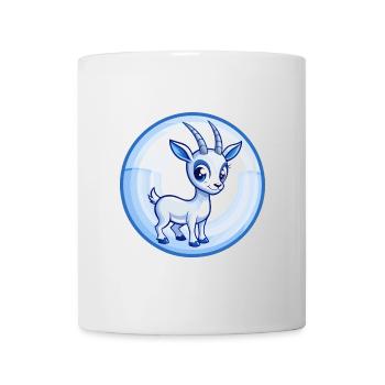 Antilope Blau Kawaii Cartoon Charakter Clipart Haustier - Tasse - Weiß - Vorne