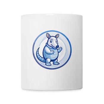 Gürteltier Blau Kawaii Cartoon Figur Clipart - Tasse - Weiß - Vorne