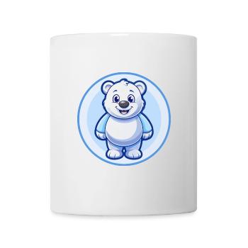 ours bleu kawaii dessin animé personnage clipart animal de compagnie - Mug blanc - blanc - Devant