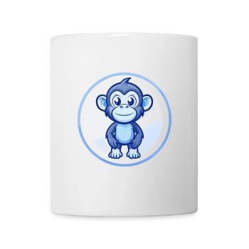 Bonobo Blue Kawaii Cartoon Character Clipart Pet - Mug - white - Front