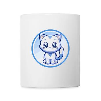 Cat Blue Cute Kawaii Cartoon Character Clipart Pet - Mug - white - Front