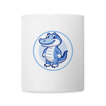 Alligator Blau Kawaii Cartoon Figur Clipart - Tasse - Weiß - Vorne