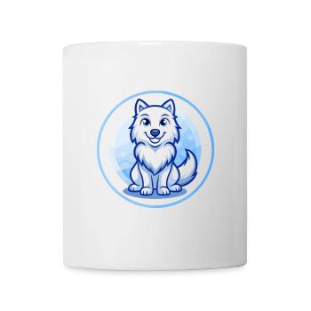 Arctic Wolf Blue Kawaii Cartoon Character Clipart - Mug - white - Front
