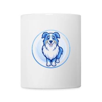 Australian Shepherd Dog Blue Kawaii Cartoon Pet - Mug - white - Front