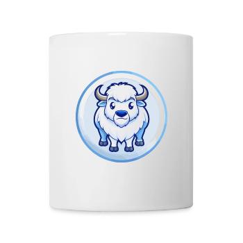 Bison Blue Kawaii Cartoon Character Clipart Pet - Mug - white - Front